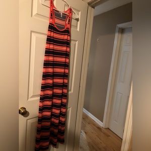 Coral, Blue & White Sundress